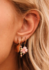 Label Kiki Oorring goud, Pink Clover - Per stuk