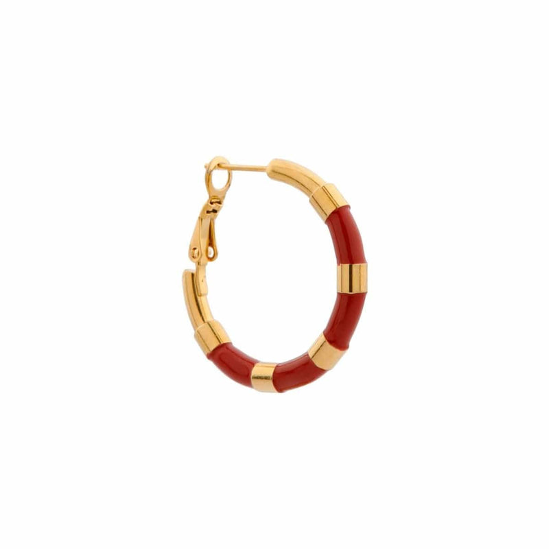 Label Kiki Oorring goud, Red hoola hoop - Per stuk