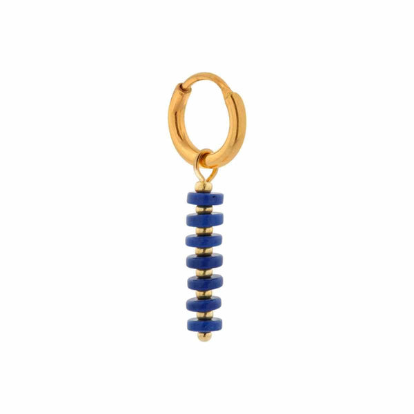 Label Kiki Oorring goud, Royal blue - Per stuk