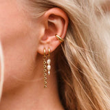 Label Kiki Oorring goud, Triple Pearl - Per stuk