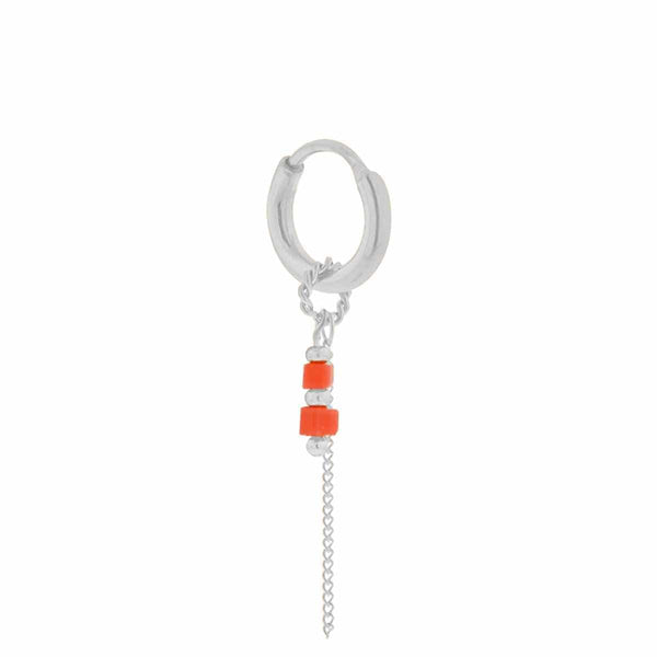 Label Kiki Oorring zilver, Chain Coral - Per stuk