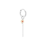Label Kiki Oorring zilver, Chain Flower - Per stuk