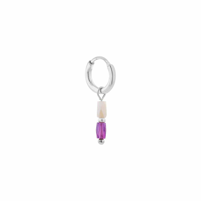 Label Kiki Oorring zilver, Terra Purple - Per stuk