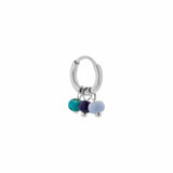 Label Kiki Oorring zilver, Triple blue - Per stuk