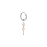 Label Kiki Oorring zilver, Triple Pearl - Per stuk