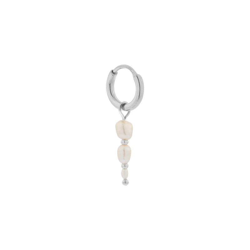 Label Kiki Oorring zilver, Triple Pearl - Per stuk