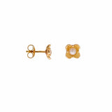 Label Kiki Oorsteker goud, Pearl flower - Per stuk