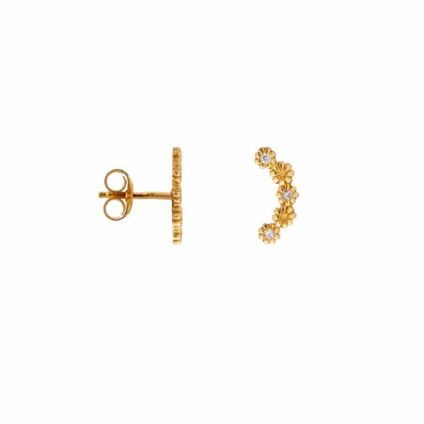 Label Kiki Oorsteker goud, Shiny bloom - Per stuk