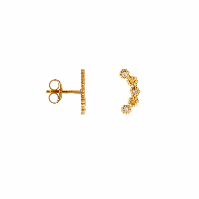Label Kiki Oorsteker goud, Shiny bloom - Per stuk