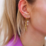 Label Kiki Oorsteker goud, Shiny bloom - Per stuk