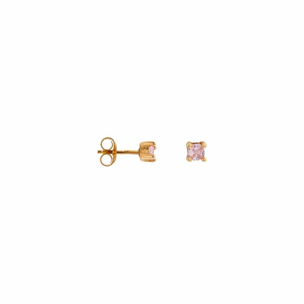 Label Kiki Oorsteker goud, Shiny Pink - Per stuk