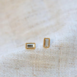 Label Kiki Oorsteker goud, Shiny Rectangle - Per stuk