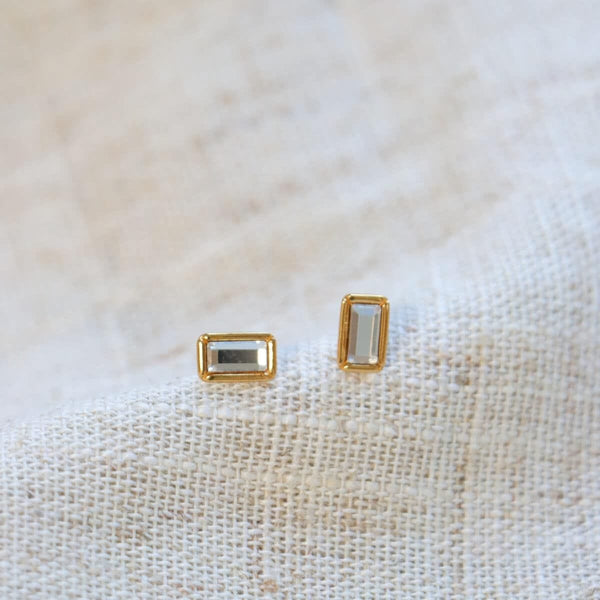Label Kiki Oorsteker goud, Shiny Rectangle - Per stuk
