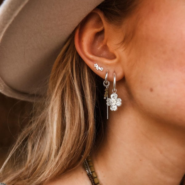 Label Kiki Oorsteker zilver, Little Stars - Per stuk