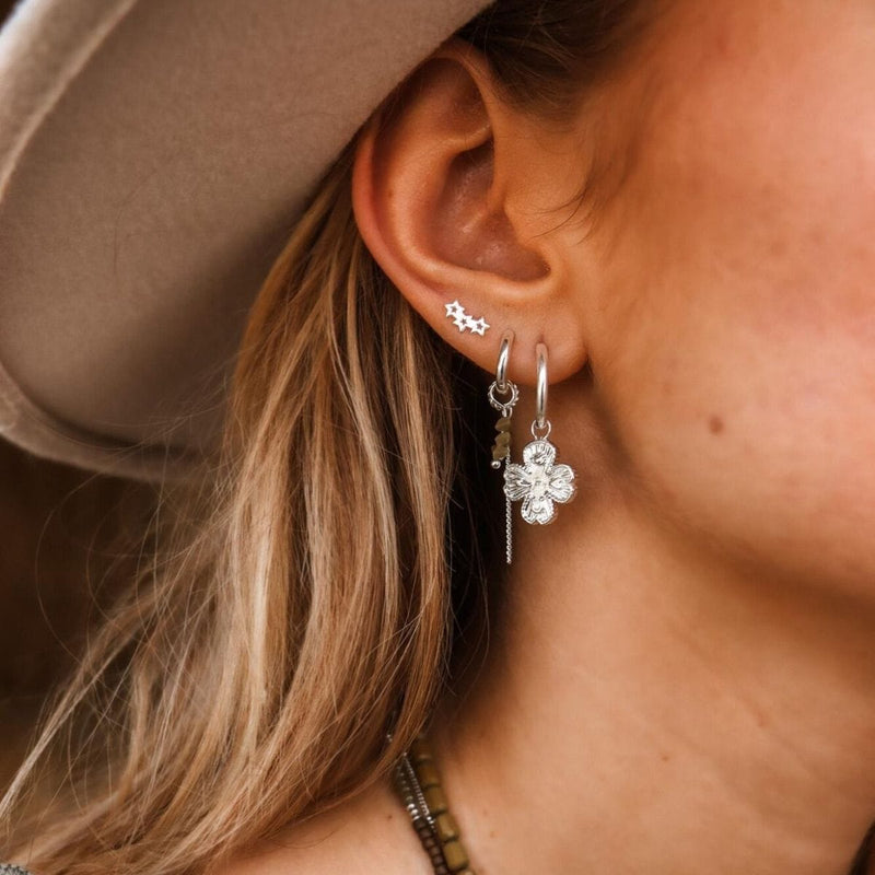 Label Kiki Oorsteker zilver, Little Stars - Per stuk