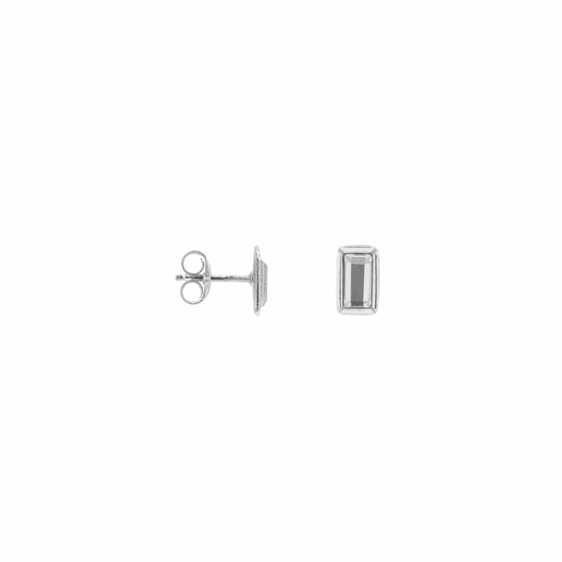 Label Kiki Oorsteker zilver, Shiny Rectangle - Per stuk