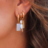 Label Kiki Shiny white hoop gold