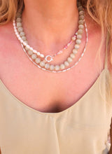 Label Kiki Zilveren ketting met kralen, White Rainbow