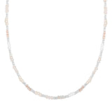 Label Kiki Zilveren ketting met kralen, White Rainbow