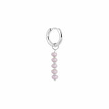 Label Kiki Zilveren Oorring met lila parels, Lilac Row - Per stuk