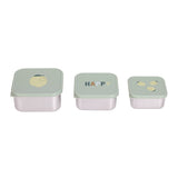 Lässig HAPPY FRUITS Kinder Snackbox RVS set van 3, Lemon