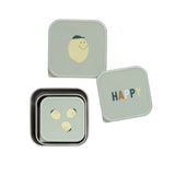Lässig HAPPY FRUITS Kinder Snackbox RVS set van 3, Lemon
