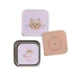 Lässig TINY TEAM Kinder Snackbox RVS set van 3, Cat