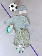 Lässig TINY TEAM Merino Kindermuts, Blauw met beige