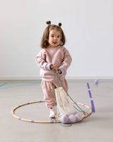 Lässig TINY TEAM Roze Fleece Kinder Sweater met Hartjes