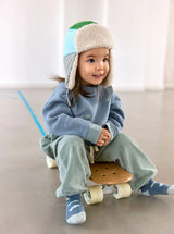Lässig TINY TEAM Teddy Trappermuts Skateboard, Groen en Blauw