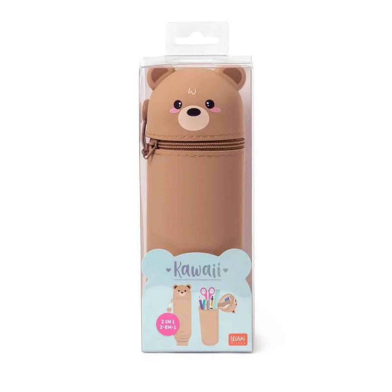 Legami 2-in-1 Soft Siliconen Pennenzak - Kawaii, Teddybeer