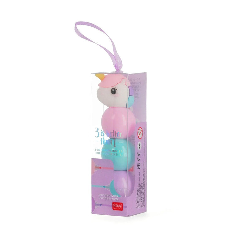 Legami 3-in-1 Unicorn Highlighter, 3 is better than 1