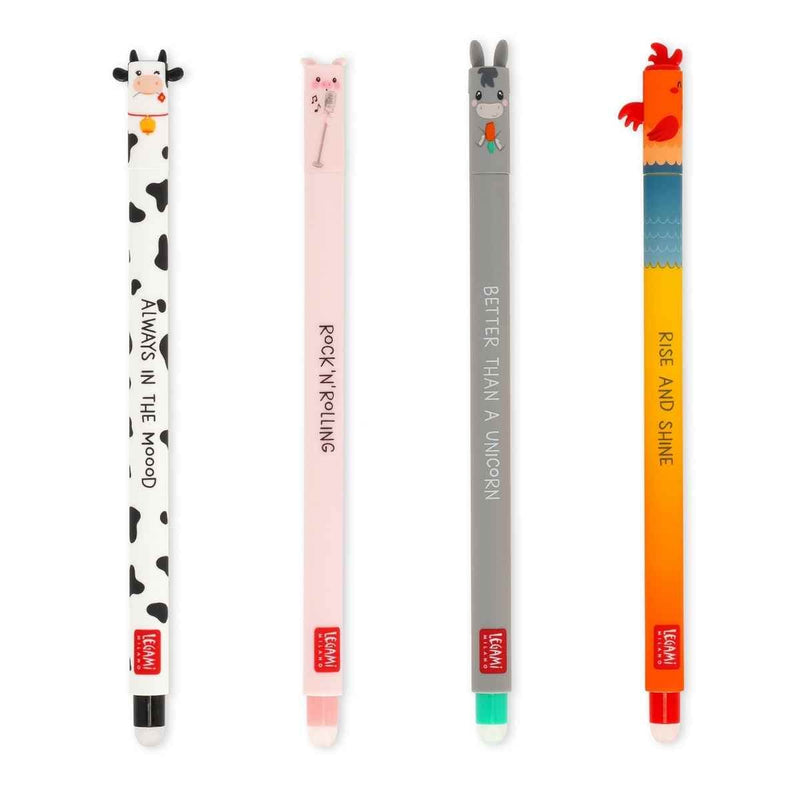 Legami FARM SWEET FARM Erasable Gel Pen set van 4