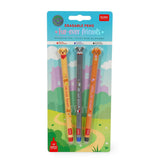 Legami FUR-EVER FRIENDS Erasable Gel Pen set van 3,  Golden + Buldogg + Poodle