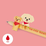 Legami FUR-EVER FRIENDS Erasable Gel Pen set van 3,  Golden + Buldogg + Poodle
