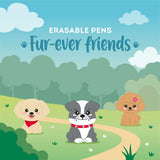 Legami FUR-EVER FRIENDS Erasable Gel Pen set van 3,  Golden + Buldogg + Poodle