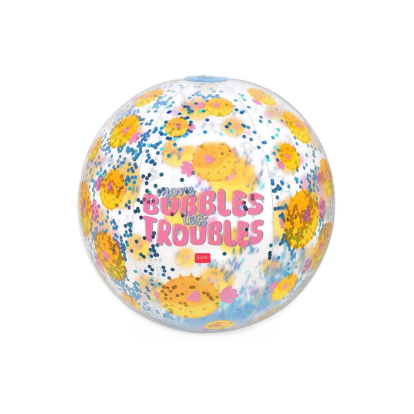 Legami GOOD VIBES Opblaasbare Glitter Strandbal, Pufferfish