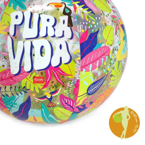 Legami GOOD VIBES Opblaasbare Glitter Strandbal, Pura Vida
