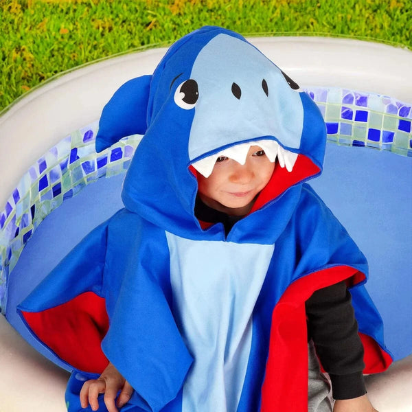 Legami GOOD VIBES Poncho Handdoek voor kinderen, Shark