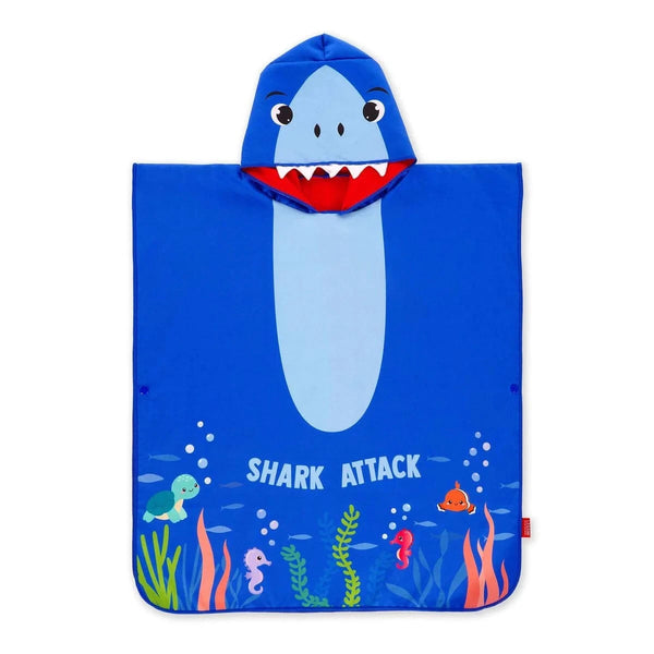 Legami GOOD VIBES Poncho Handdoek voor kinderen, Shark