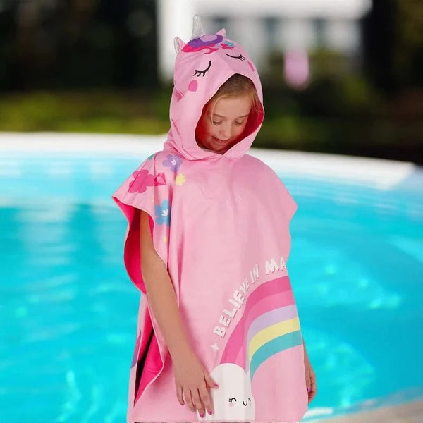 Legami GOOD VIBES Poncho Handdoek voor kinderen, Unicorn