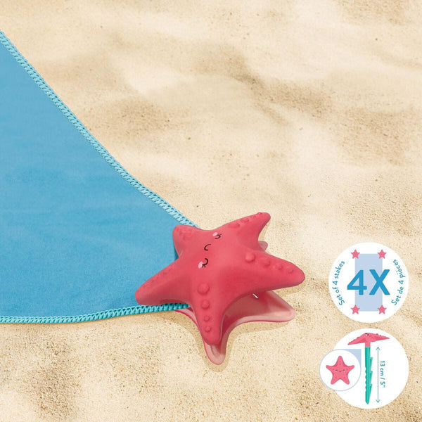 Legami GOOD VIBES Set van 4 Strandhanddoek Ankerpennen, Starfish