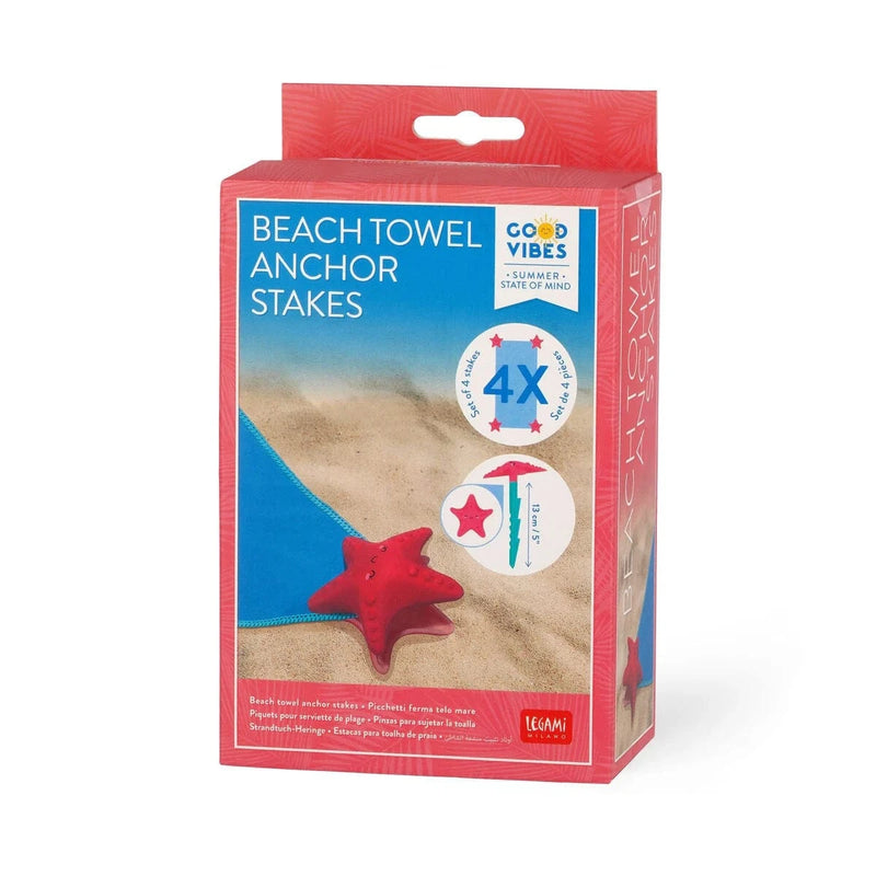 Legami GOOD VIBES Set van 4 Strandhanddoek Ankerpennen, Starfish