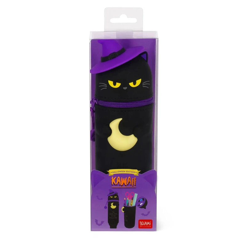 Legami HALLOWEEN 2-in-1 Soft Siliconen Pennenzak - Kawaii, Black Kitty