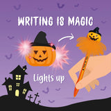 Legami HALLOWEEN - WRITING IS MAGIC Balpen met lichtje, Pumpkin