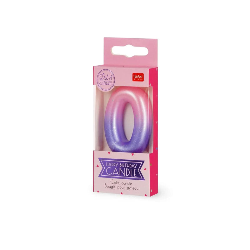 Legami HAPPY BIRTHDAY Verjaardags Taart kaars Cijfer 0, Roze