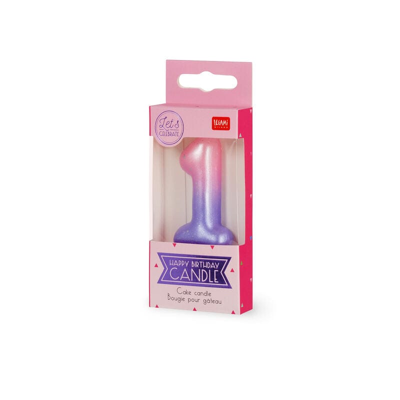 Legami HAPPY BIRTHDAY Verjaardags Taart kaars Cijfer 1, Roze