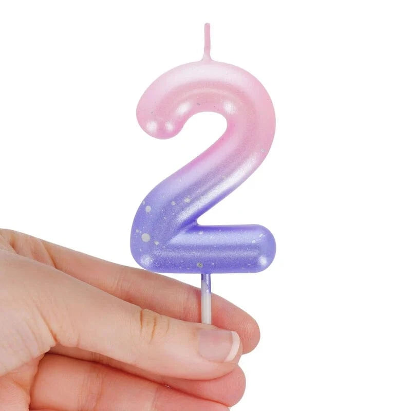 Legami HAPPY BIRTHDAY Verjaardags Taart kaars Cijfer 2, Roze