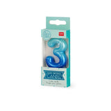 Legami HAPPY BIRTHDAY Verjaardags Taart kaars Cijfer 3, Blauw