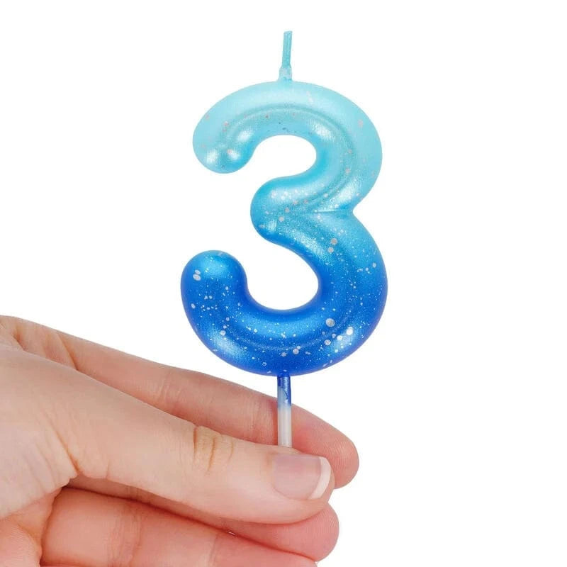 Legami HAPPY BIRTHDAY Verjaardags Taart kaars Cijfer 3, Blauw